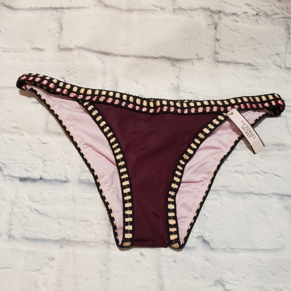 Victoria's Secret Other - Victoria's Secret Burgundy and Pink Bikini Bottom